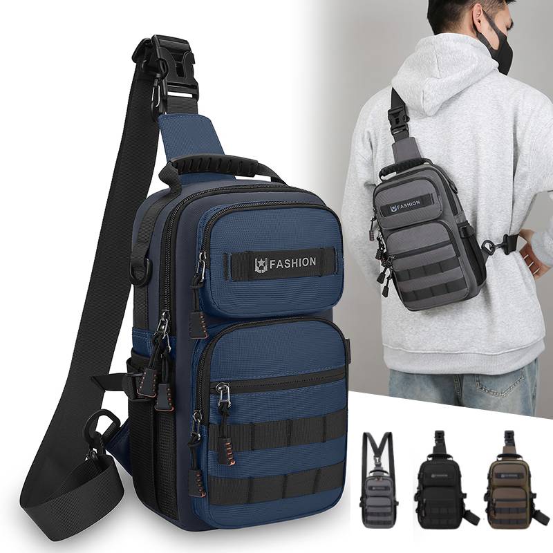 Canvas Backpack Casual - Hiking Chest Bag Travel Multifunctional Molle