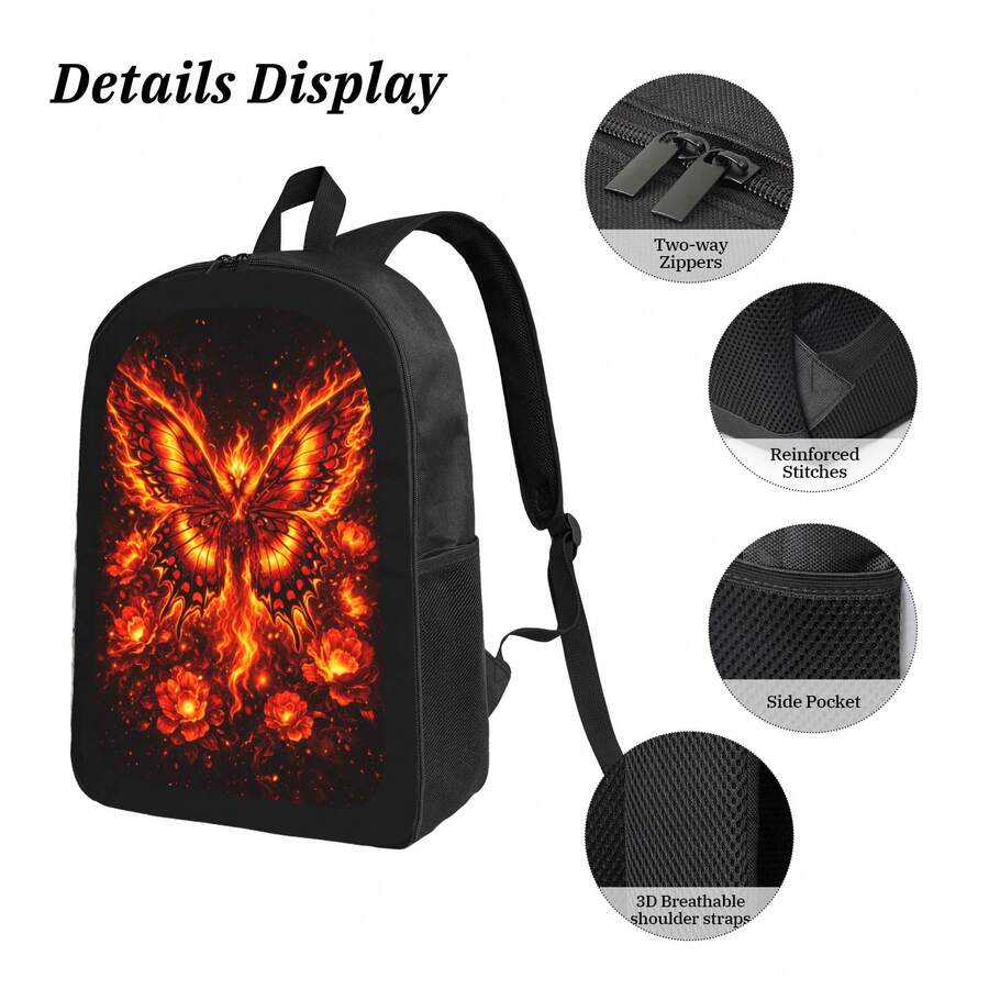 Flame Phoenix Butterfly Backpa – Fashion Backpack Women recenzja i cena