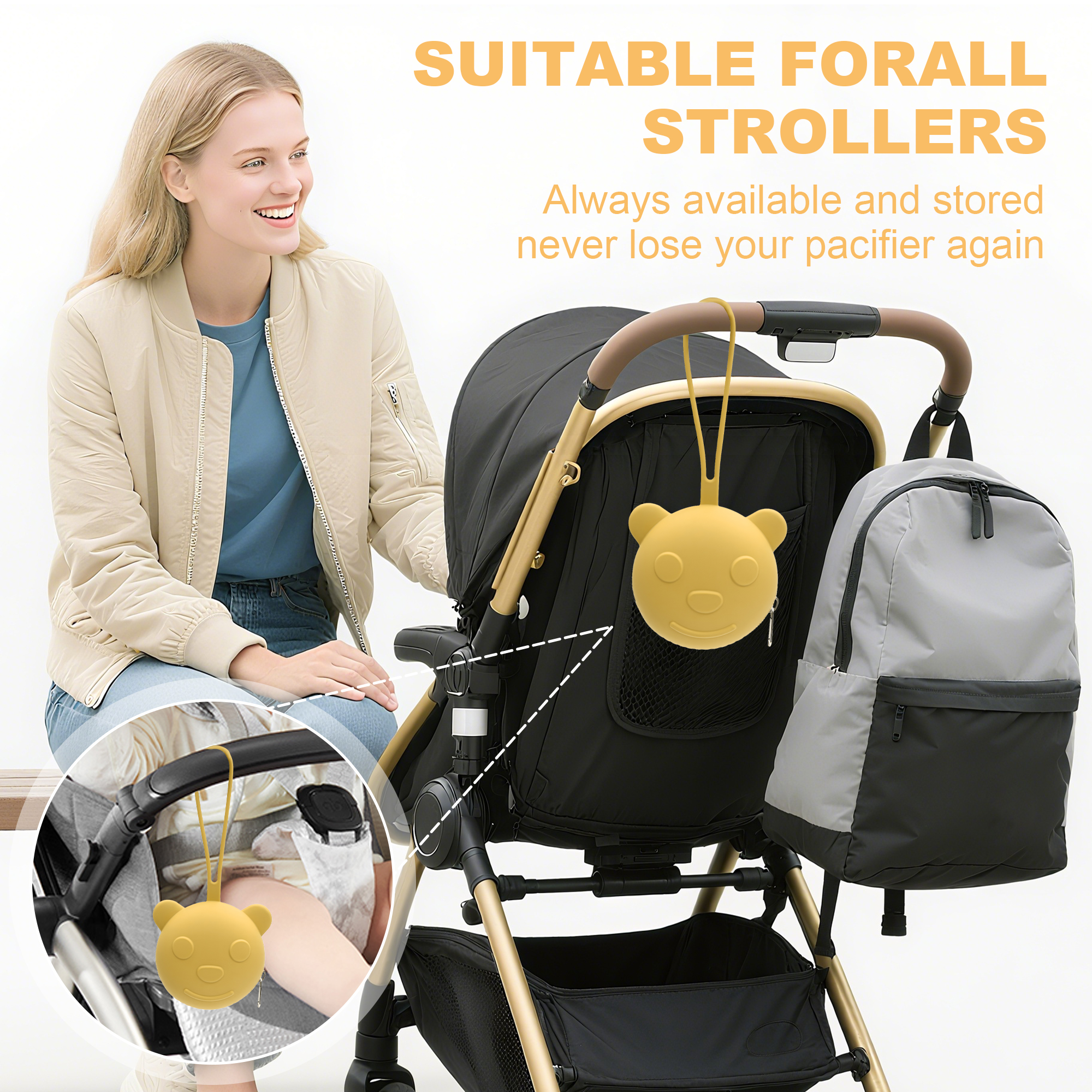 Portable silicone pacifier bag – Backpack Diaper Bag recenzja i cena