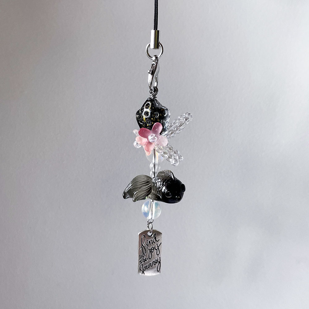 Black Goldfish Phone Charm Cha – Fashion Backpack Women recenzja i cena