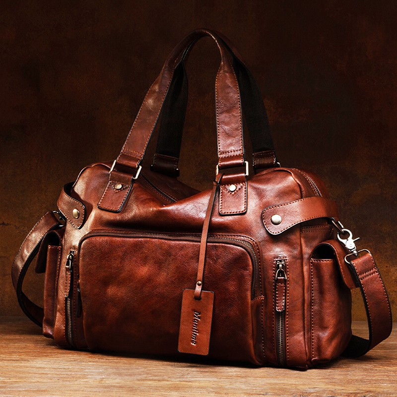 Vintage vegetable tanned leath – Canvas Backpack Casual recenzja i cena