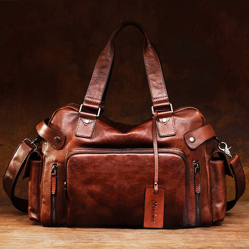 Vintage vegetable tanned leath – Canvas Backpack Casual recenzja i cena