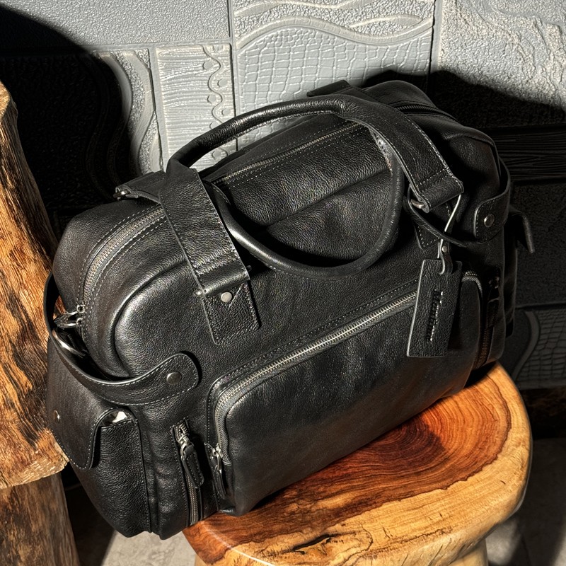 Vintage vegetable tanned leath – Canvas Backpack Casual recenzja i cena