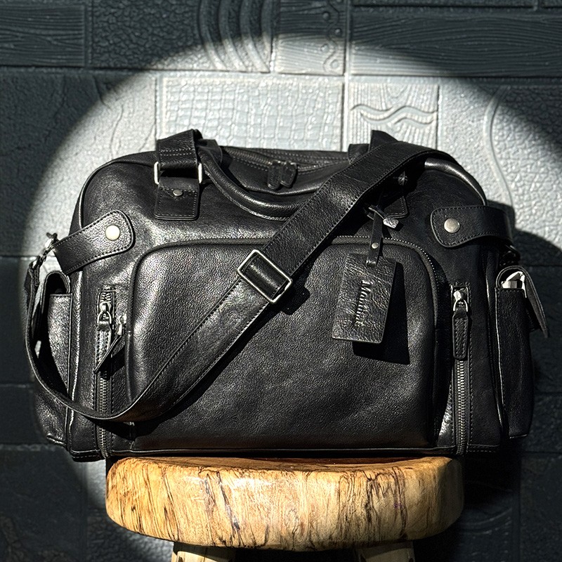 Vintage vegetable tanned leath – Canvas Backpack Casual recenzja i cena