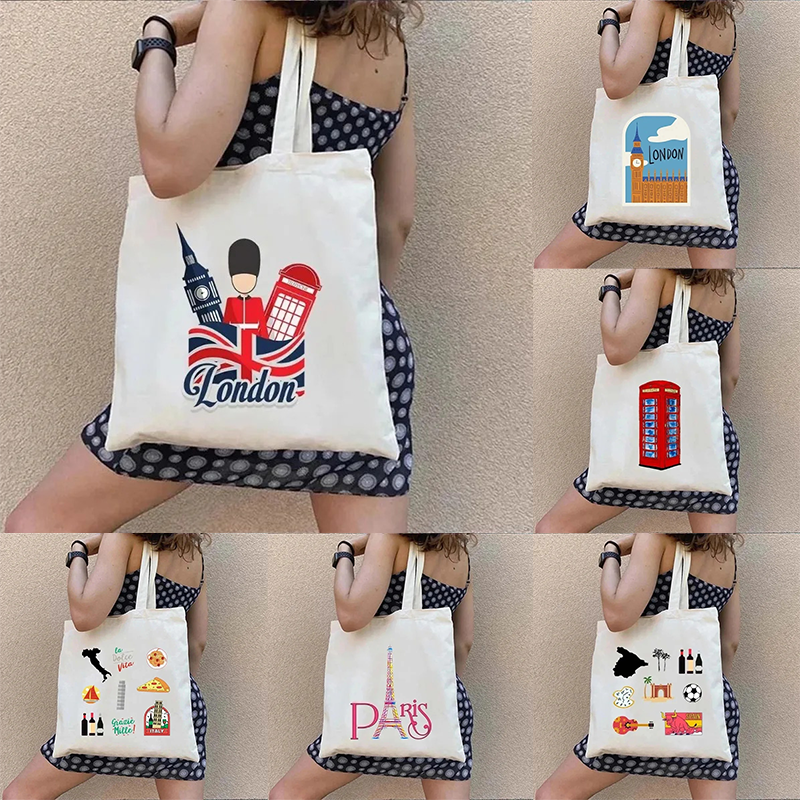 London UK Paris Printing Ladie – Canvas Backpack Casual recenzja i cena