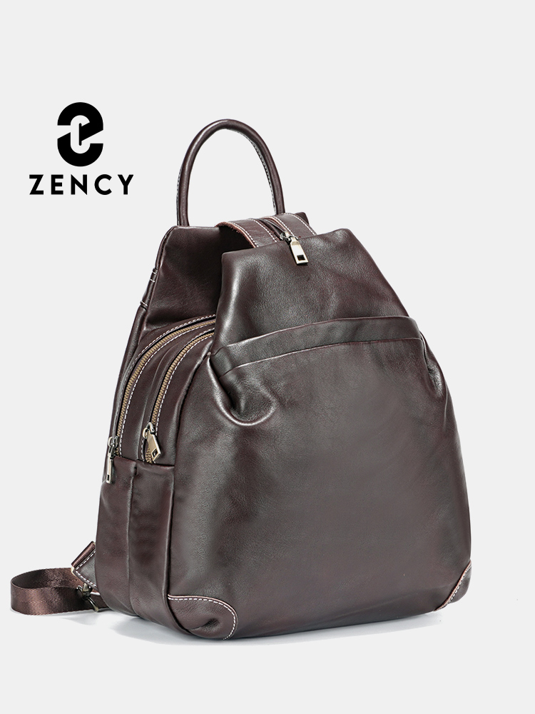 Zency Genuine Leather Women's  – Travel Backpack Anti Theft recenzja i cena