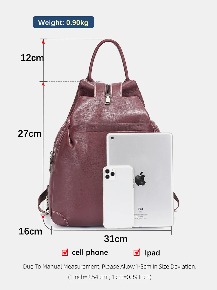 Zency Genuine Leather Women's  – Travel Backpack Anti Theft recenzja i cena