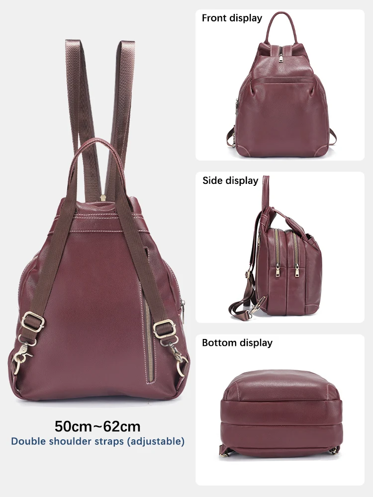 Zency Genuine Leather Women's  – Travel Backpack Anti Theft recenzja i cena