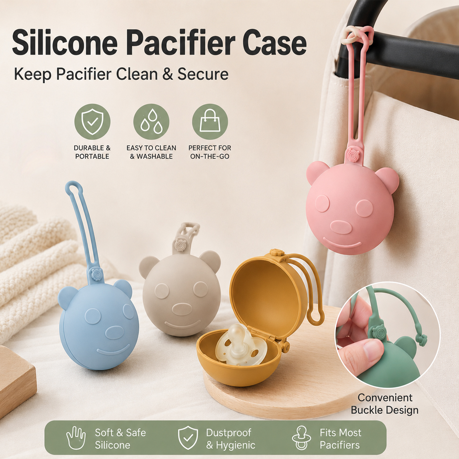 Bear-shaped portable silicone  – Backpack Diaper Bag recenzja i cena