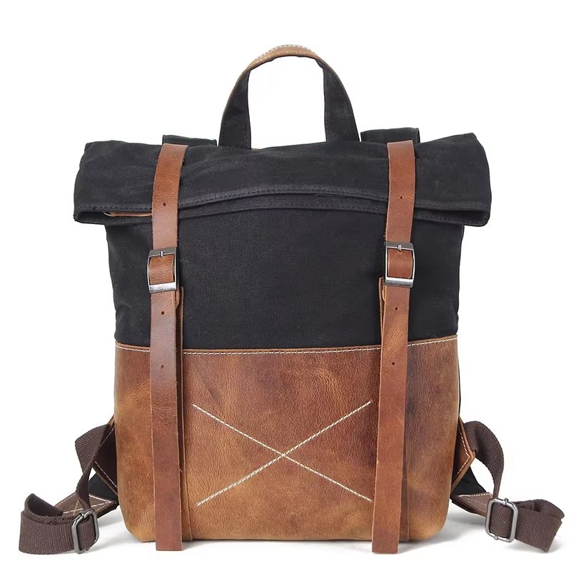 Fashion Men Backpack Waxed Can – Leather Backpack Vintage recenzja i cena