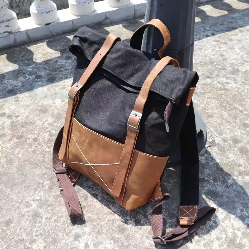 Fashion Men Backpack Waxed Can – Leather Backpack Vintage recenzja i cena