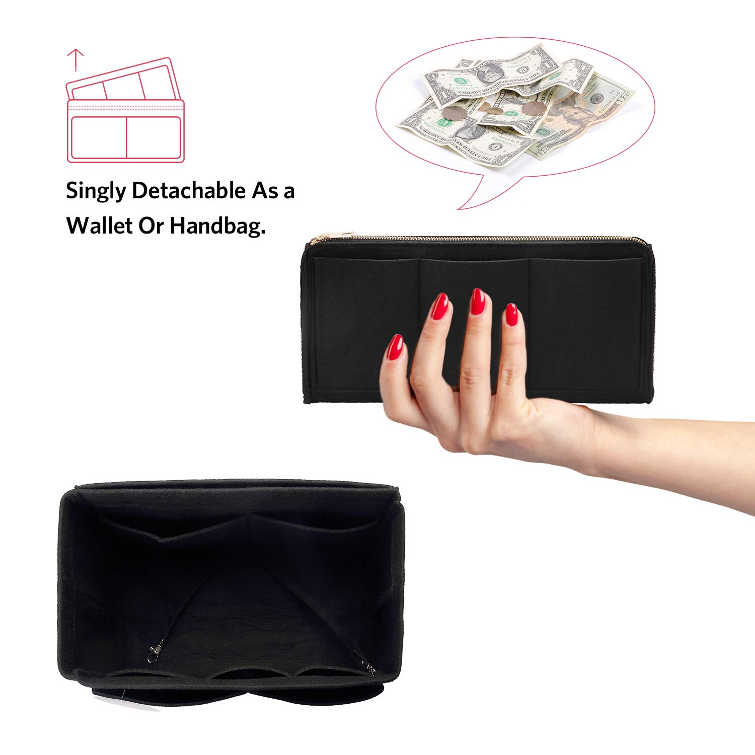 Felt Purse Organizer Insert -  – Backpack Insert Organizer recenzja i cena
