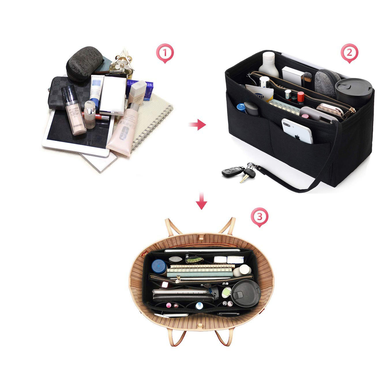 Felt Purse Organizer Insert -  – Backpack Insert Organizer recenzja i cena
