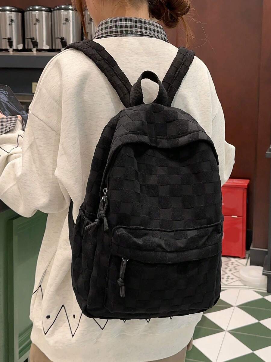 Womens Patchwork Plaid Faux Fu – Fashion Backpack Women recenzja i cena