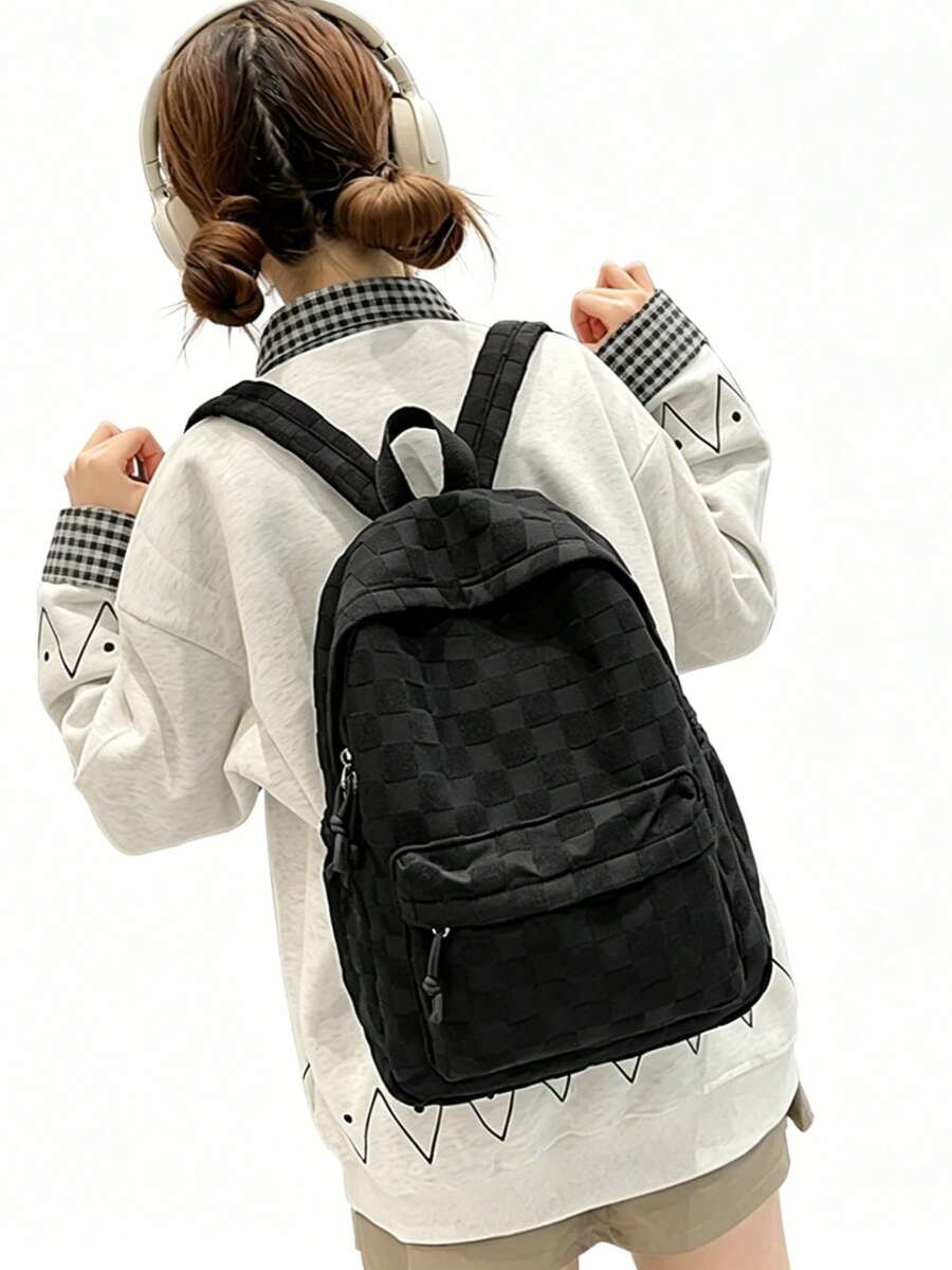 Womens Patchwork Plaid Faux Fu – Fashion Backpack Women recenzja i cena