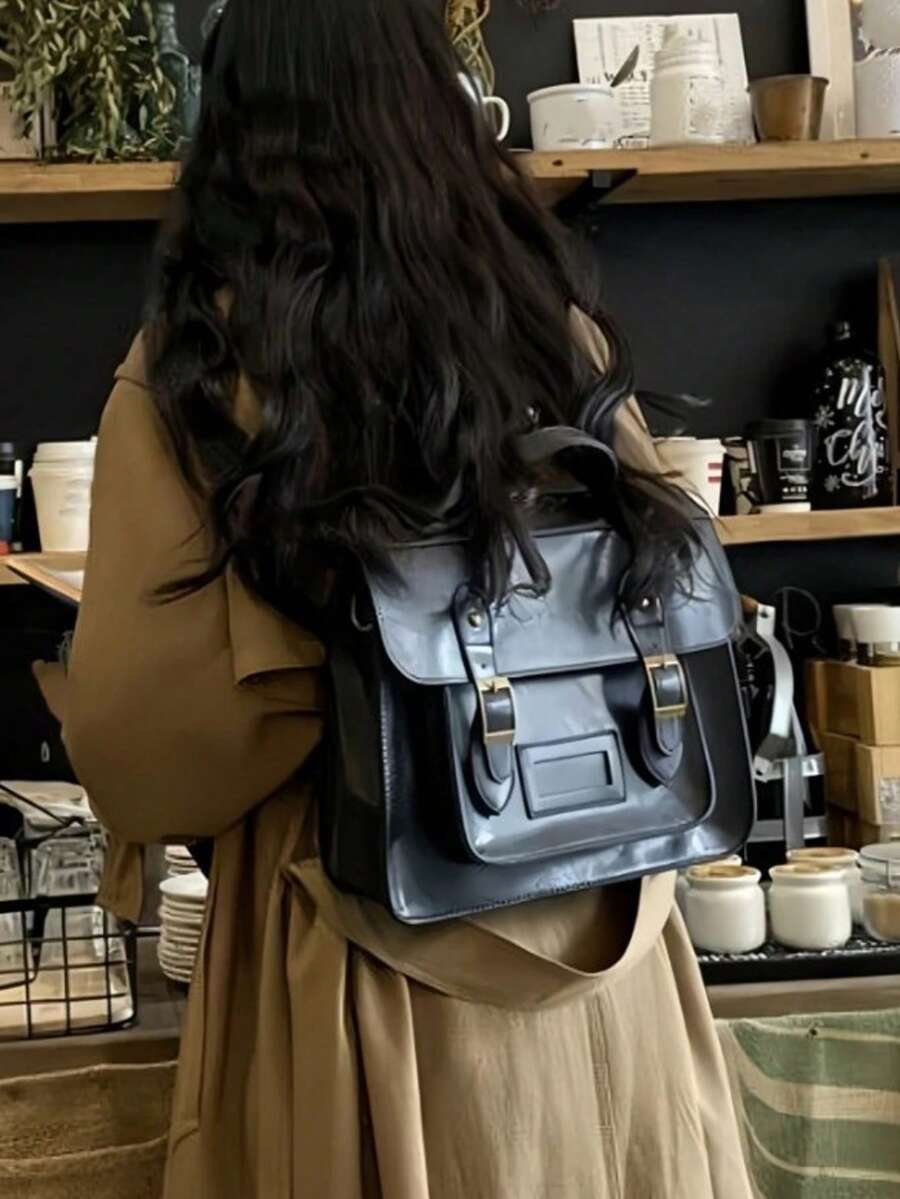 Retro British Style Satchel Ba – Leather Backpack Vintage recenzja i cena