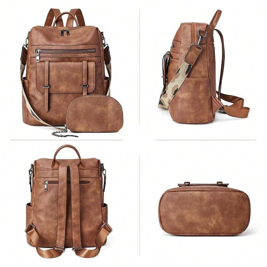 Women Fashion Vintage Brown PU – Fashion Backpack Women recenzja i cena