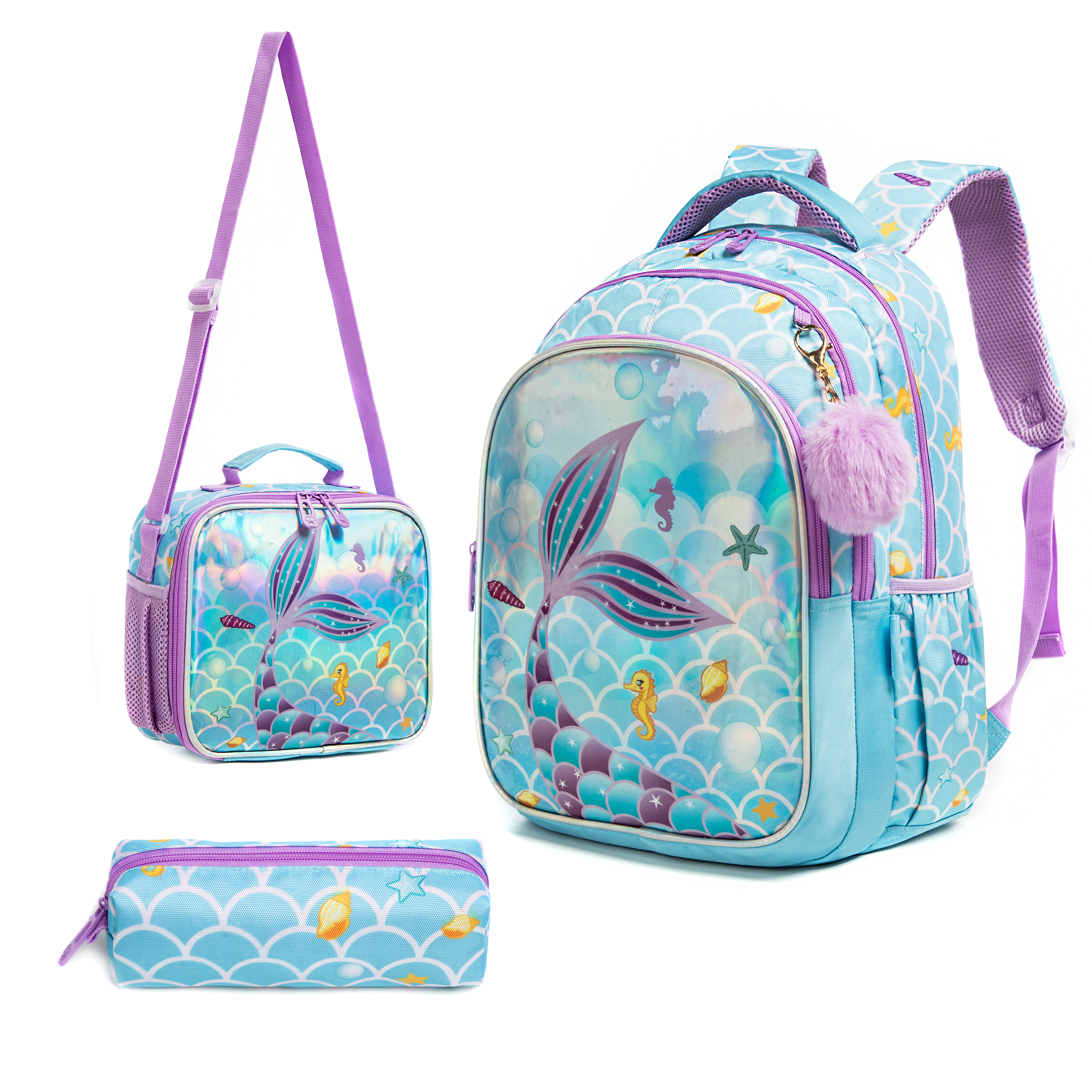 Meetbelify Cute  Blue Mermaid  – School Backpack Teen recenzja i cena