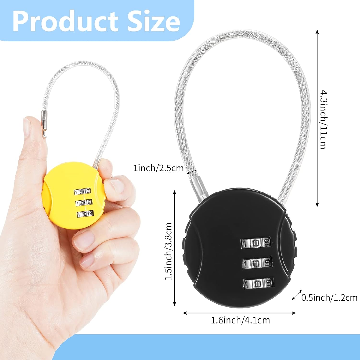 8 Pack Combination Wire Lock 3 – Backpack Lock Combo recenzja i cena