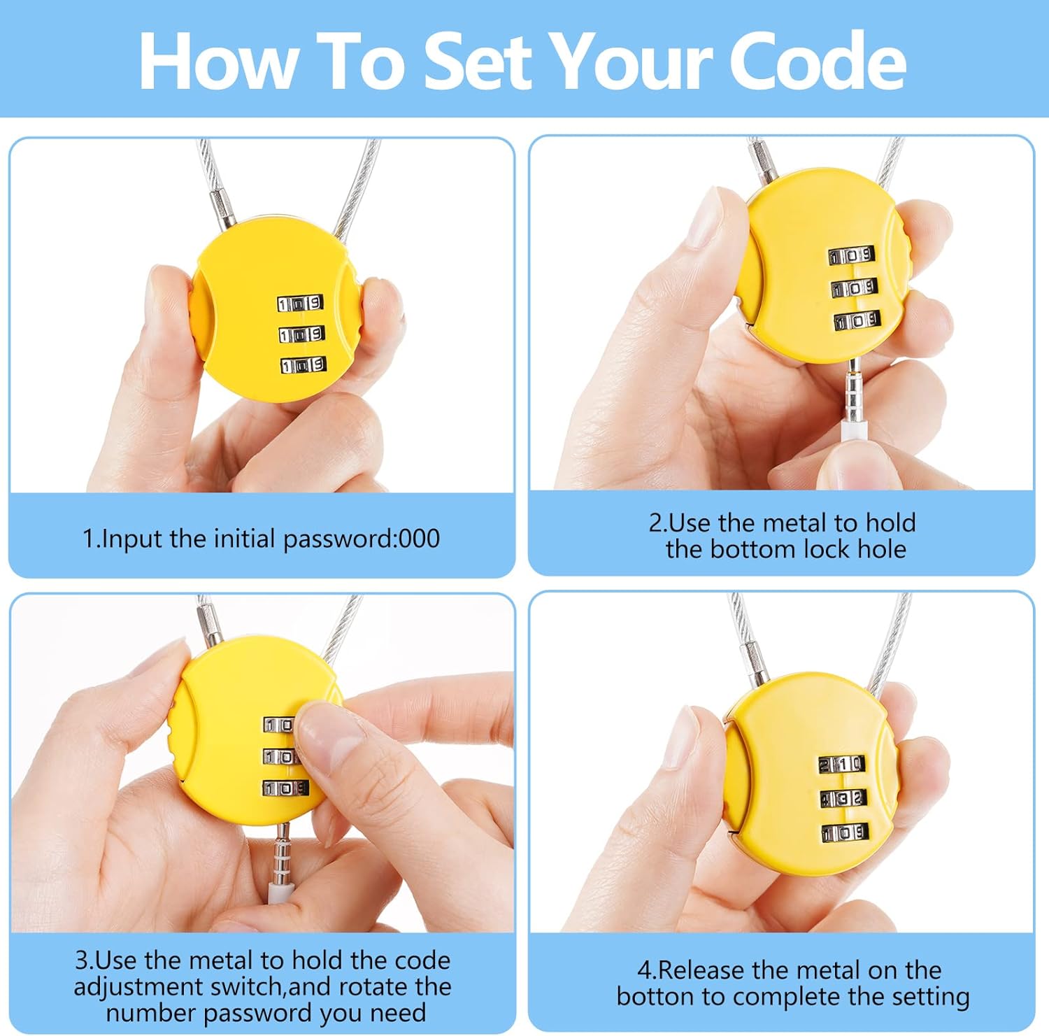 8 Pack Combination Wire Lock 3 – Backpack Lock Combo recenzja i cena