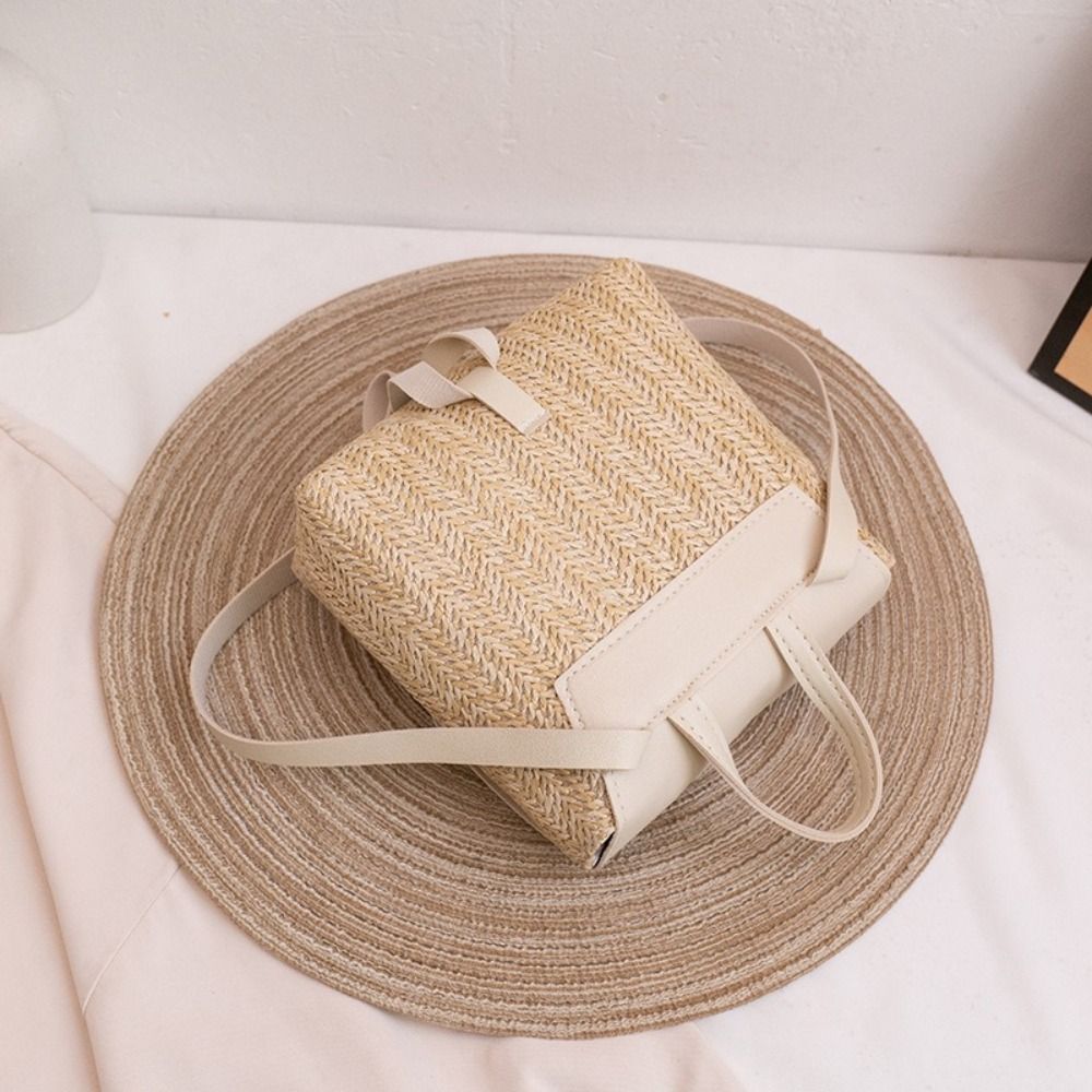 Fashion PU Leather Straw Backp – Leather Backpack Vintage recenzja i cena