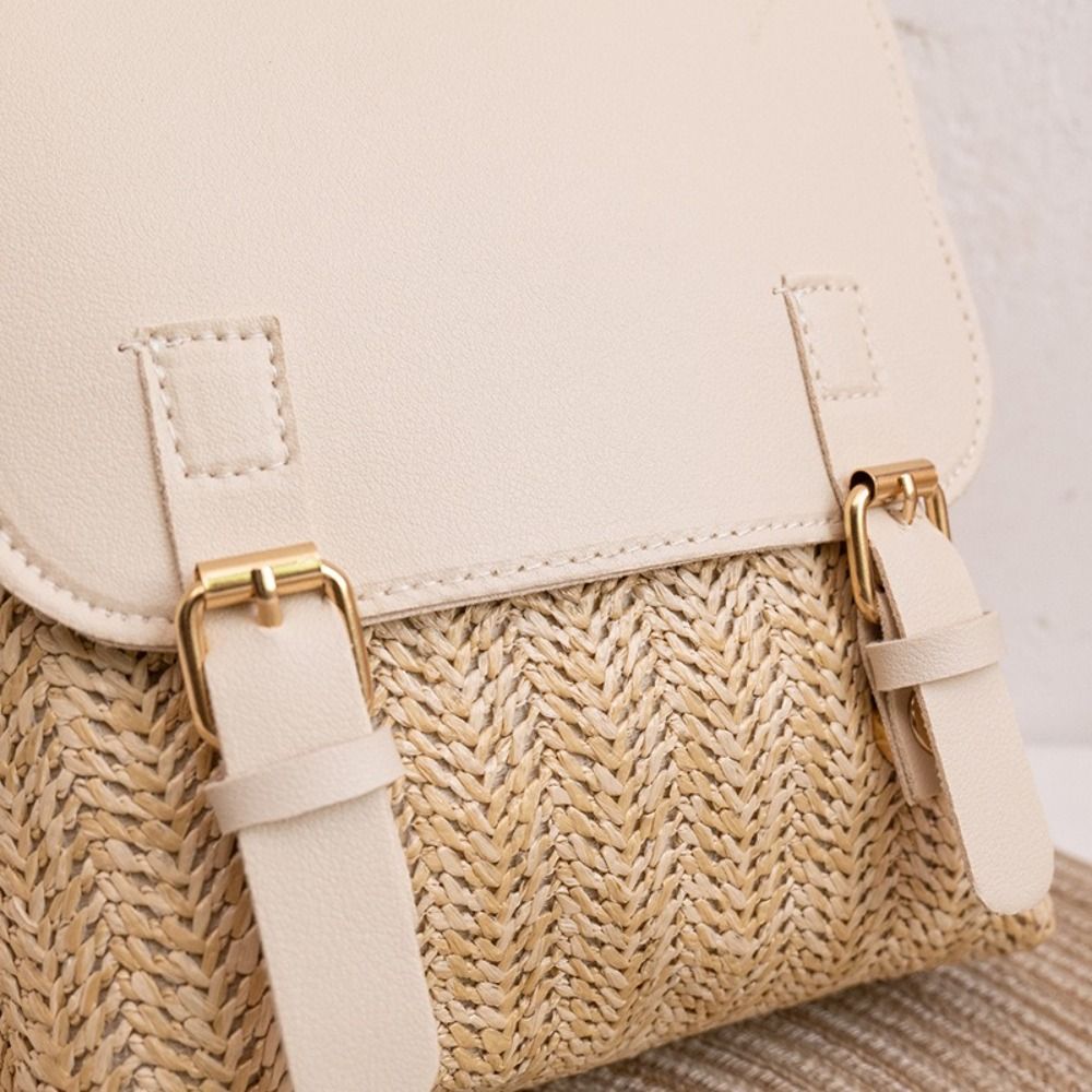 Fashion PU Leather Straw Backp – Leather Backpack Vintage recenzja i cena